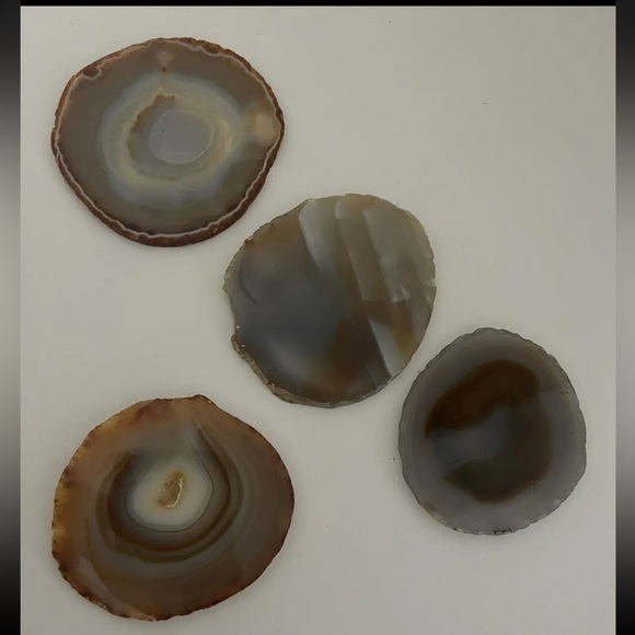 Natural Agate Carved Crystal sliced x4 - Picture 3 of 11